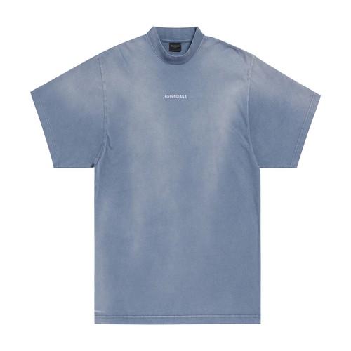 Balenciaga Logo-print Cotton T-shirt in Blue for Men | Lyst Canada