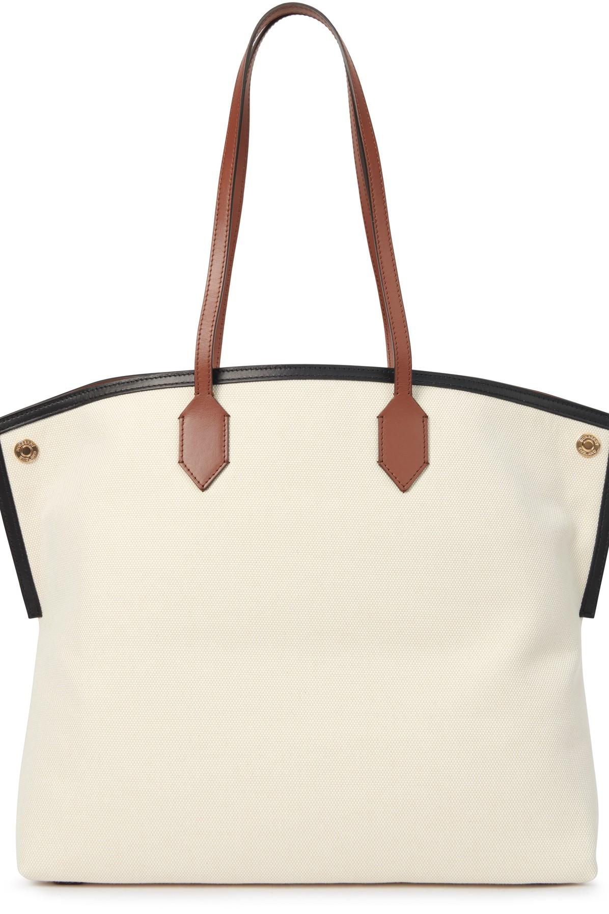 Burberry Large Leather Society Tote in Natural