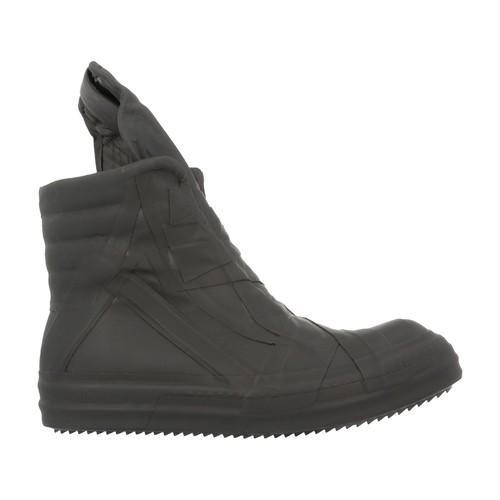 Rick Owens Rubber Panelled Geobasket Sneakers in Black for Men | Lyst