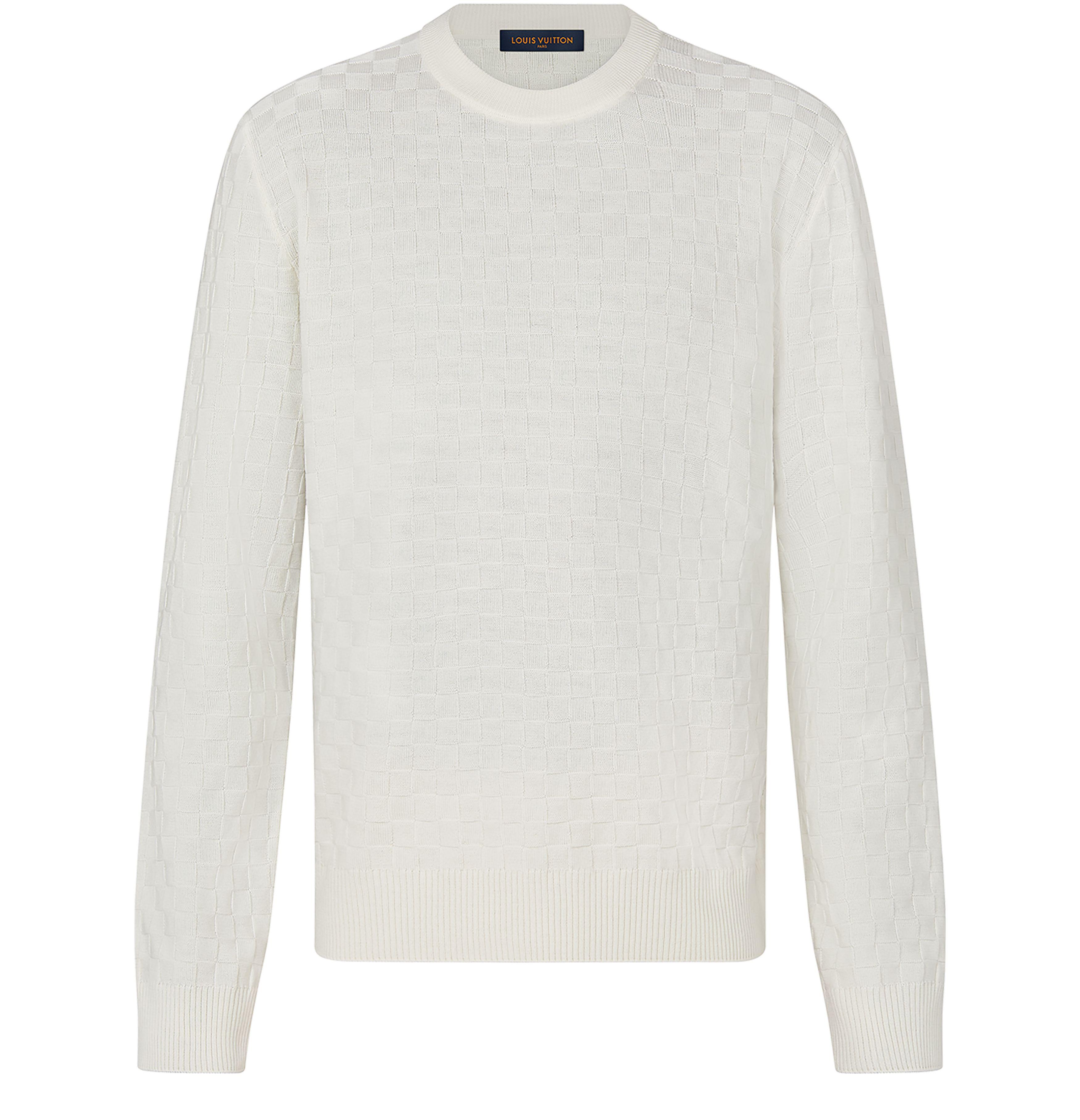 Pull à col ras-du-cou Damier Louis Vuitton pour homme en coloris Blanc |  Lyst