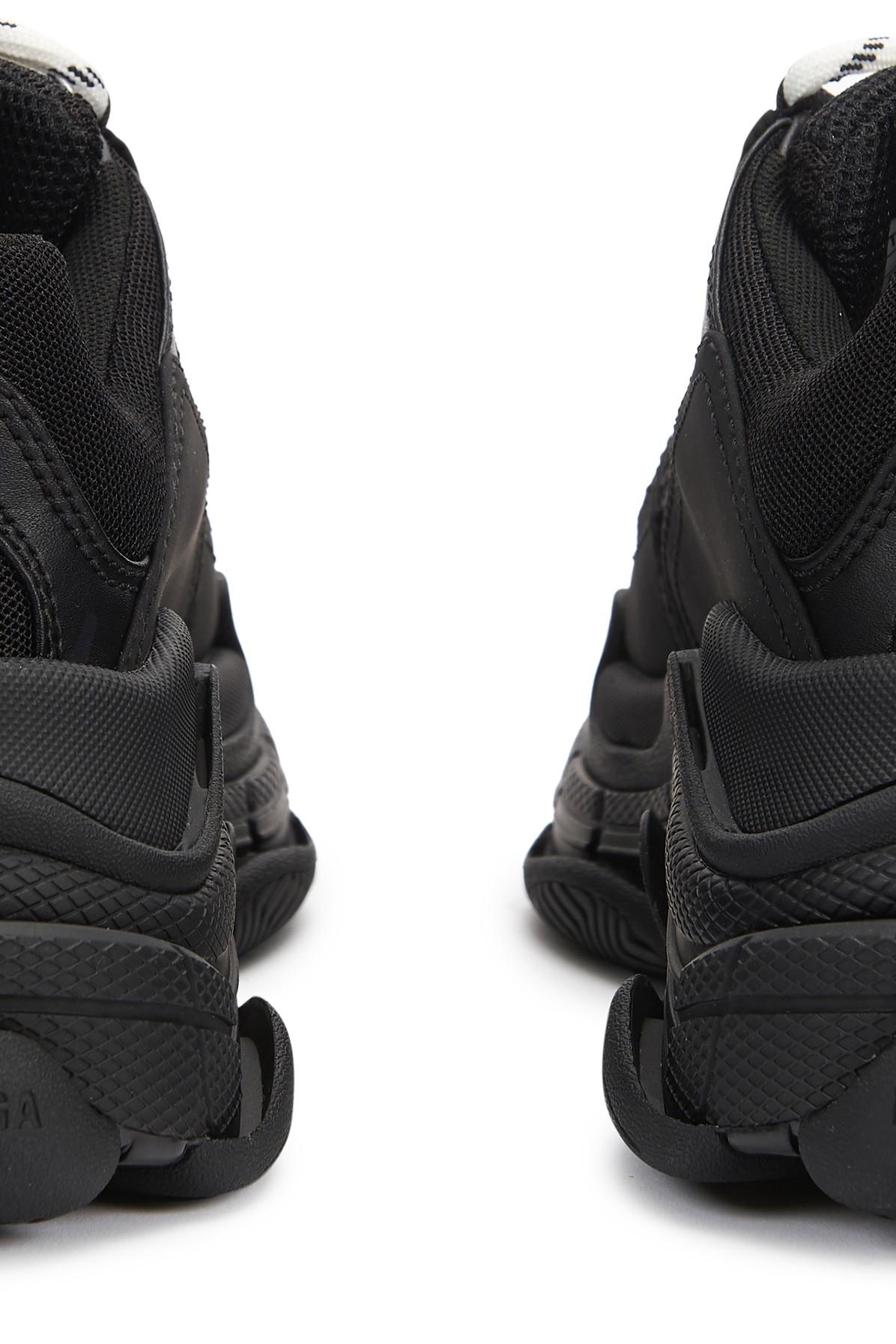 triple s black on feet