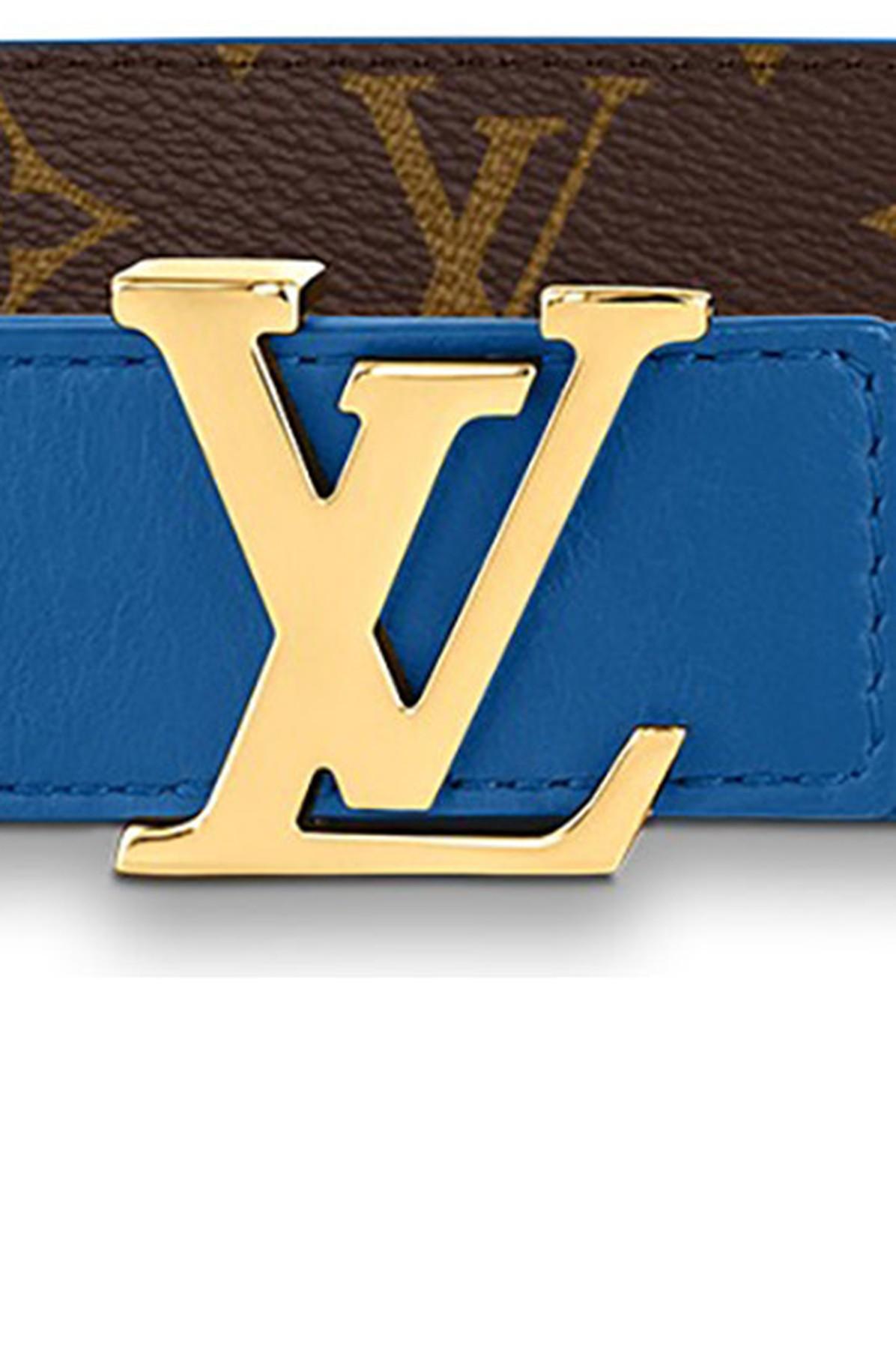 LOUIS VUITTON INITIALES EVERYDAY LV 40MM REVERSIBLE BELT BLUE