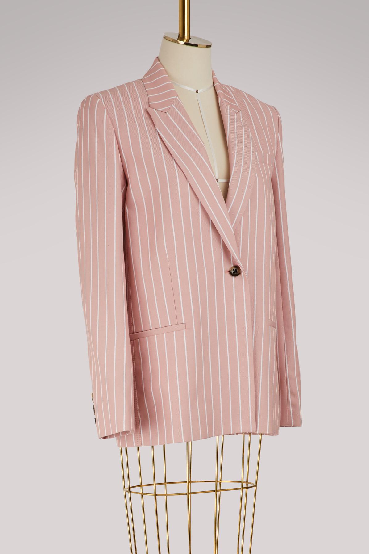 pink striped jacket