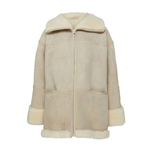 Totême Signature Shearling Jacket in Natural | Lyst
