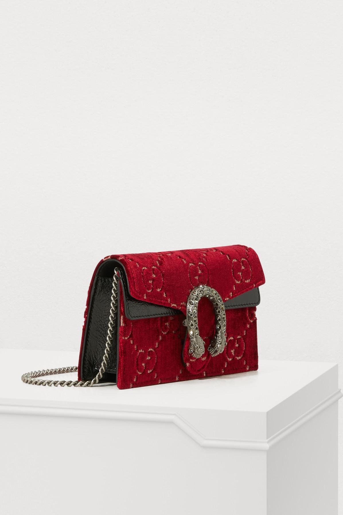 supermini dionysus double g velvet shoulder bag