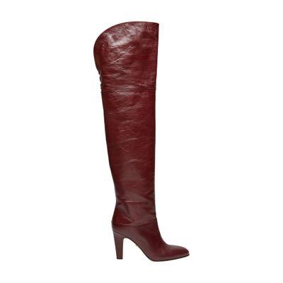 Chloe Over The Knee Leather Boots in Red Lyst