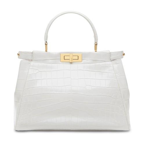 White fendi clearance peekaboo bag