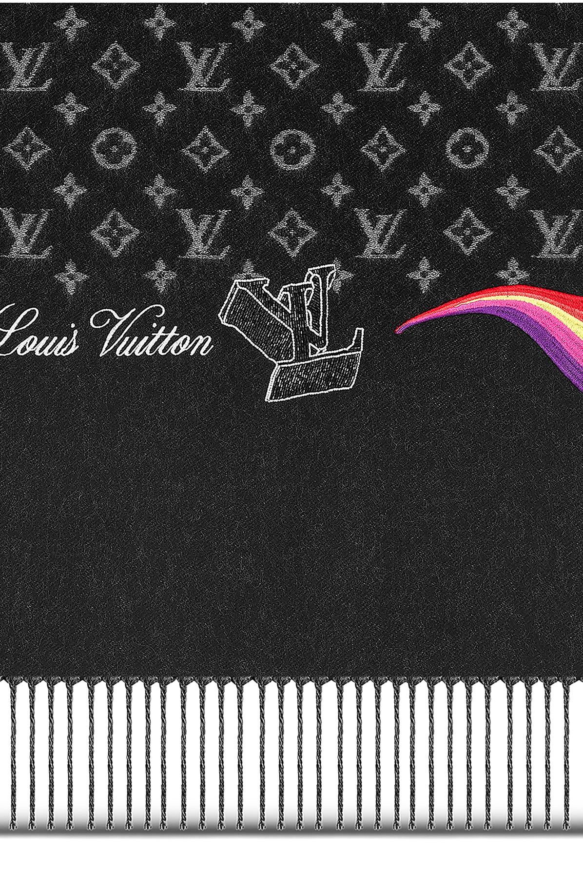 Louis Vuitton Scarf Dark Gray LV Logo