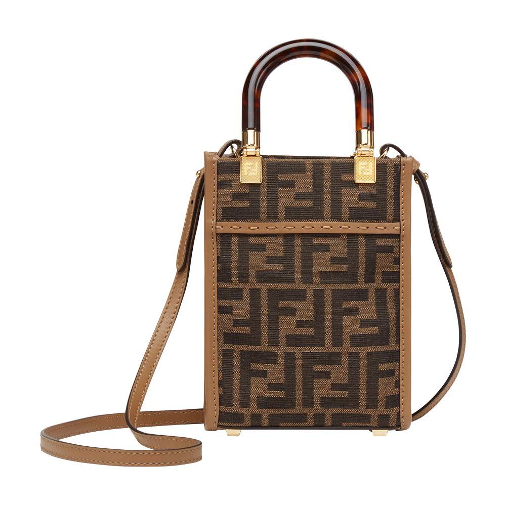 Fendi Mini Sunshine Shopper in Brown | Lyst