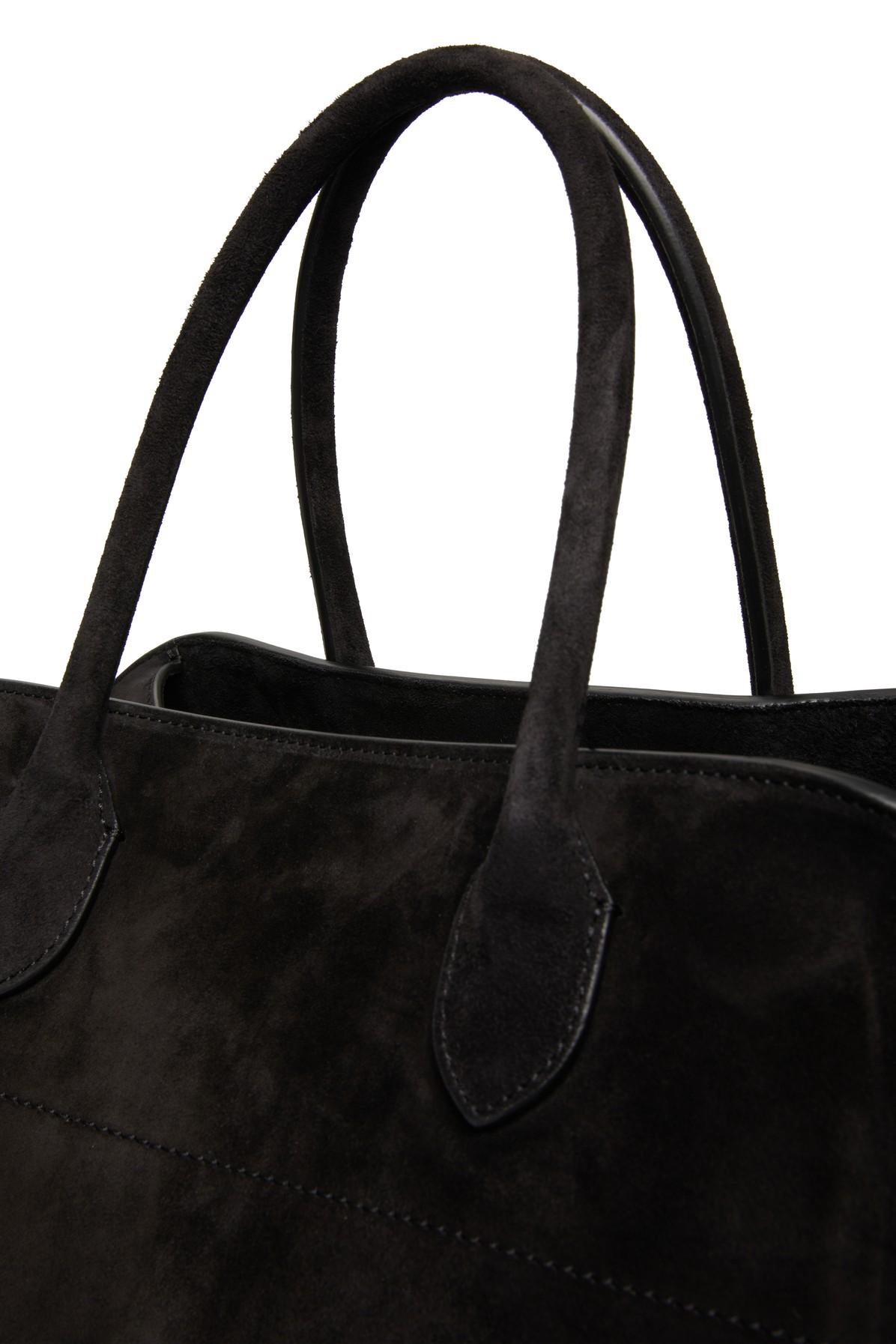 AUTHENTIC THE ROW Soft Margaux 15 Tote Bag Black Leather 0007