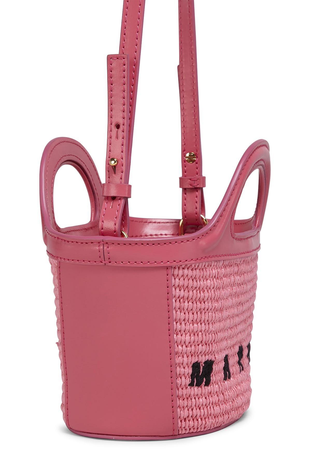 Marni Tropicalia Micro Bag In Leather And Raffia in Pink | Lyst