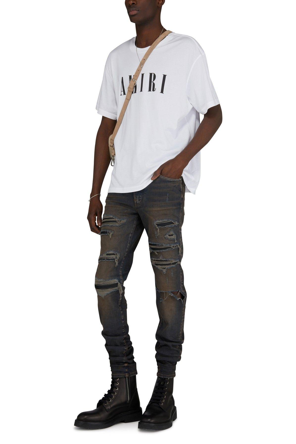 Amiri Leather Thrasher Jeans in Black for Men Lyst