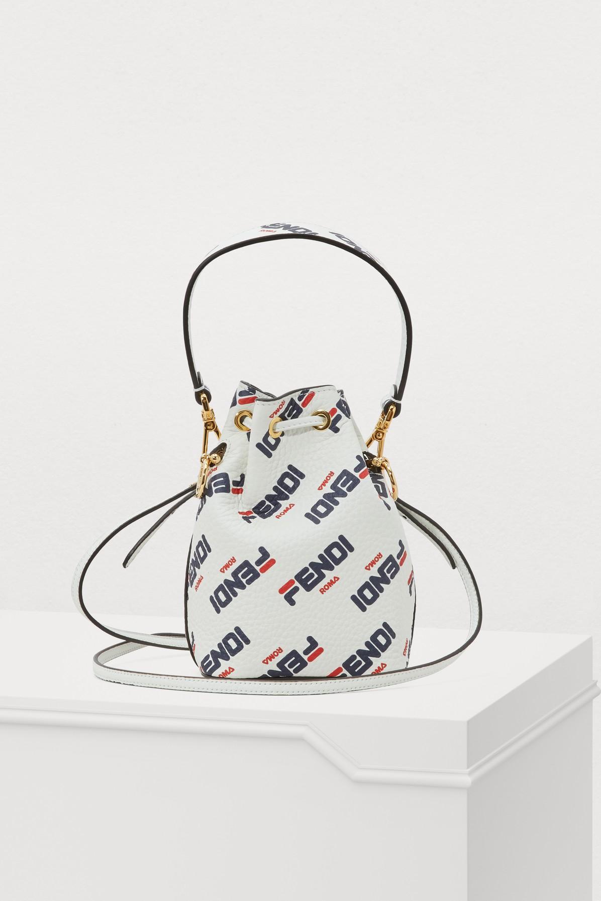 White Fendi Fendi X Fila Mania Mini Mon Tresor Bucket Bag – Designer Revival