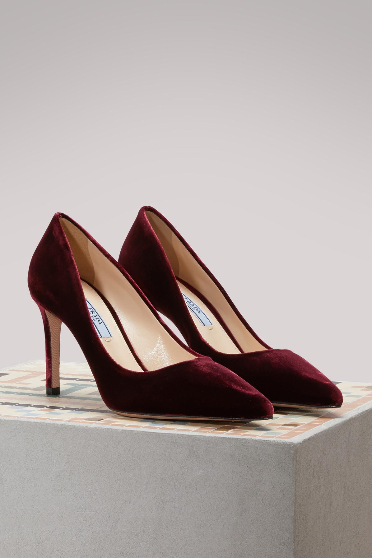 prada velvet pumps