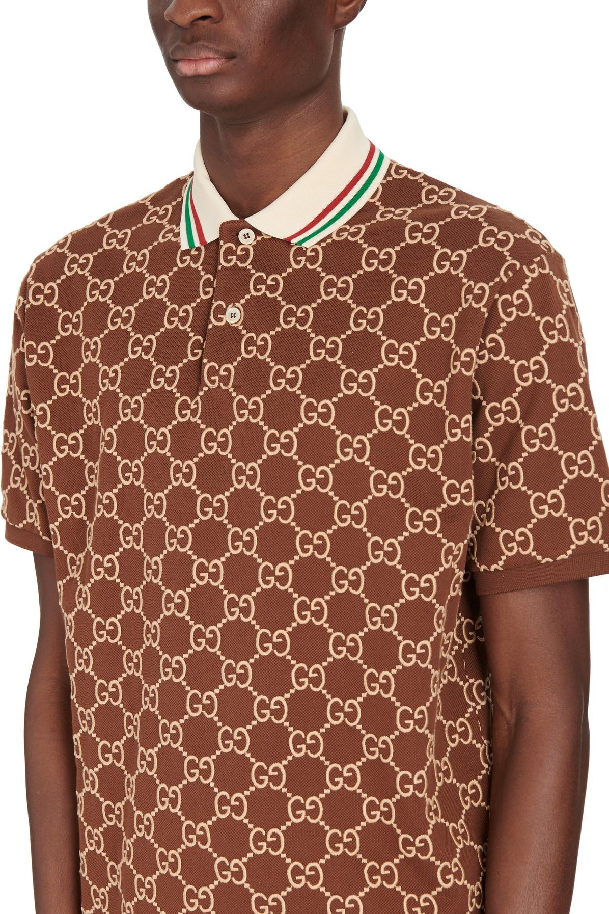 Gucci Polo Shirt With Logo in Brown for Men