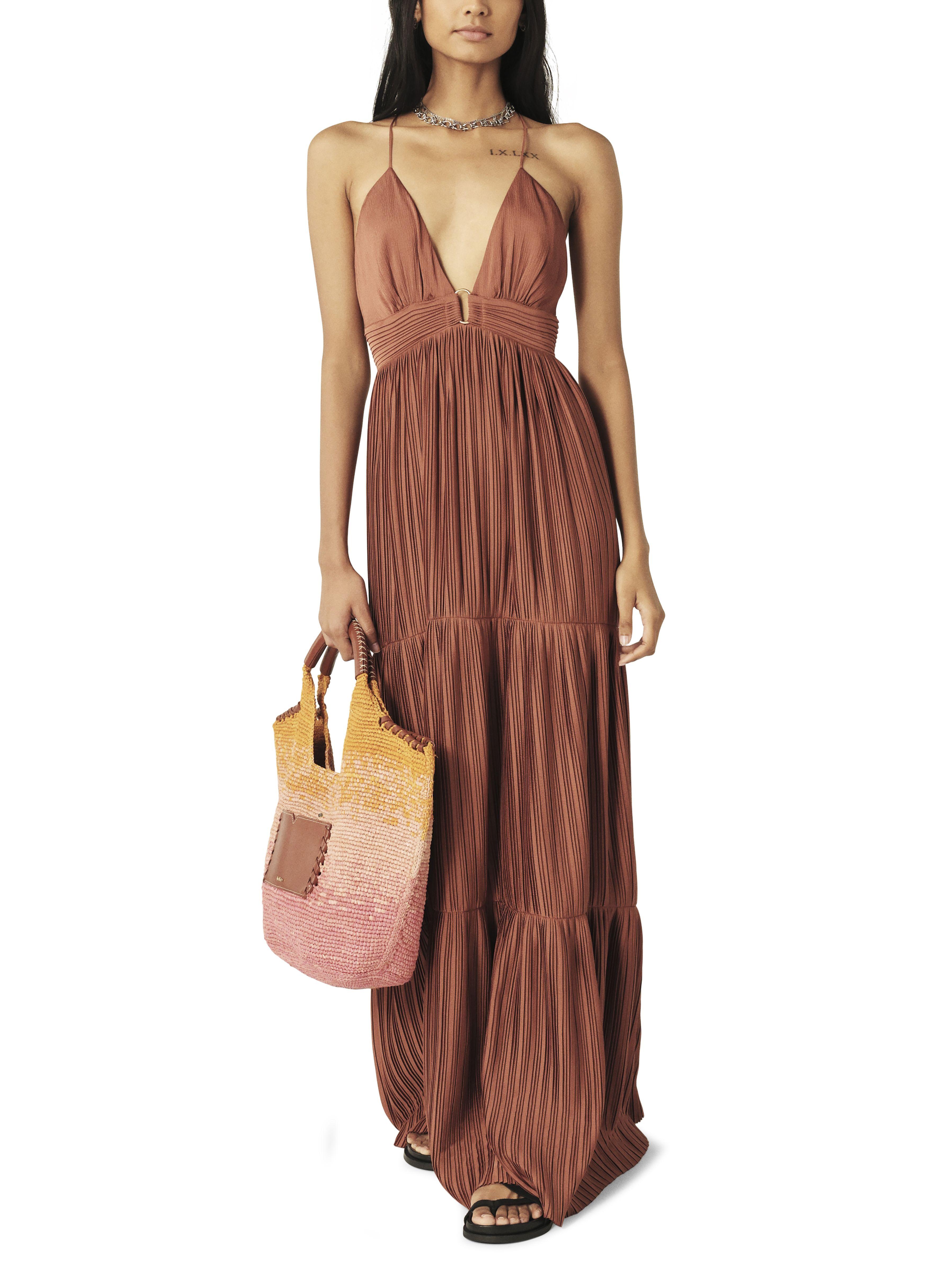 Ba&sh Wasta Long Dress in Brown | Lyst