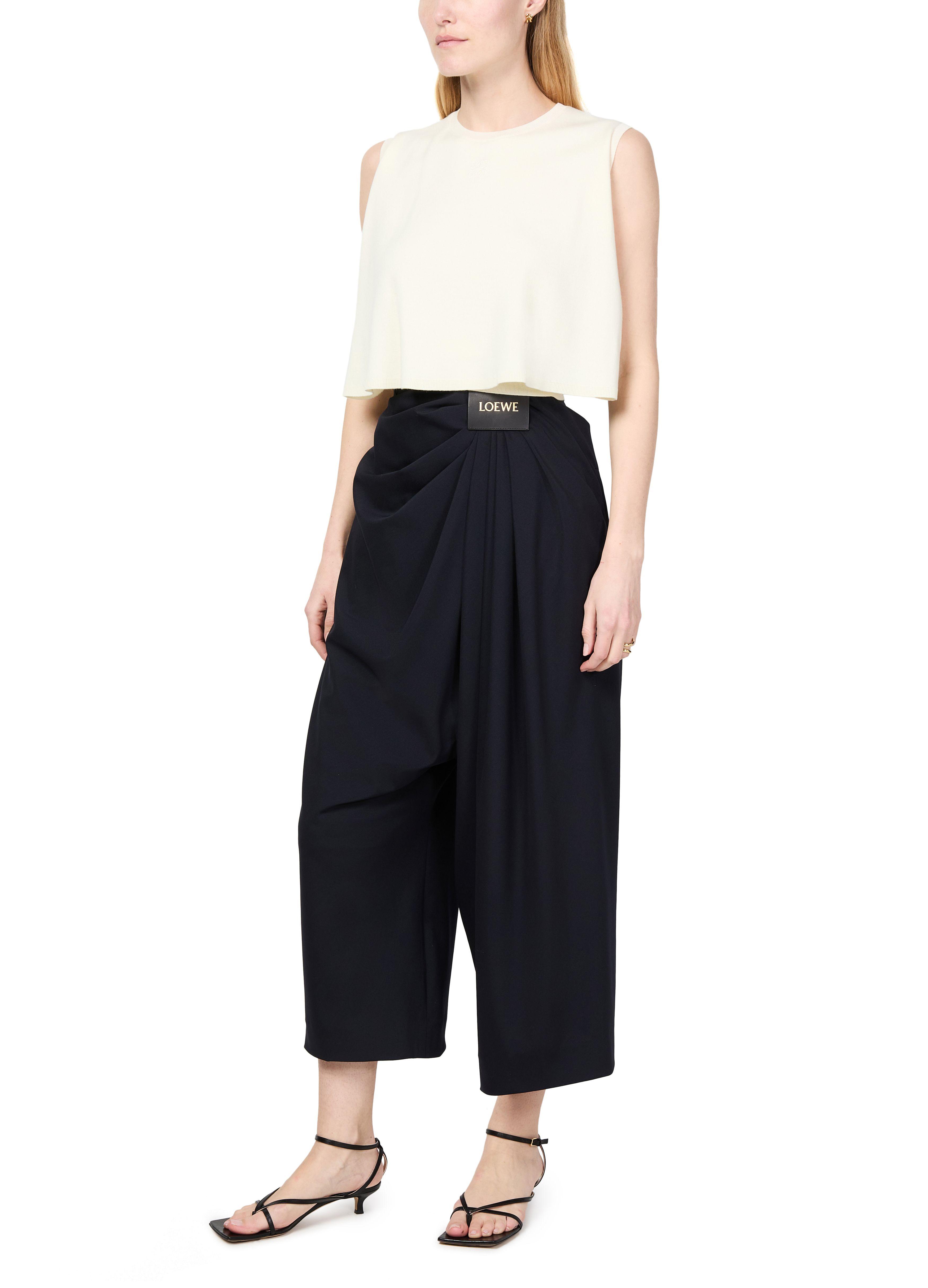 パンツ LOEWE  Cropped Draped Trouser in Dark Navy Blue Shop Loewe - Cropped Draped Trousers | Saks Fifth Avenue