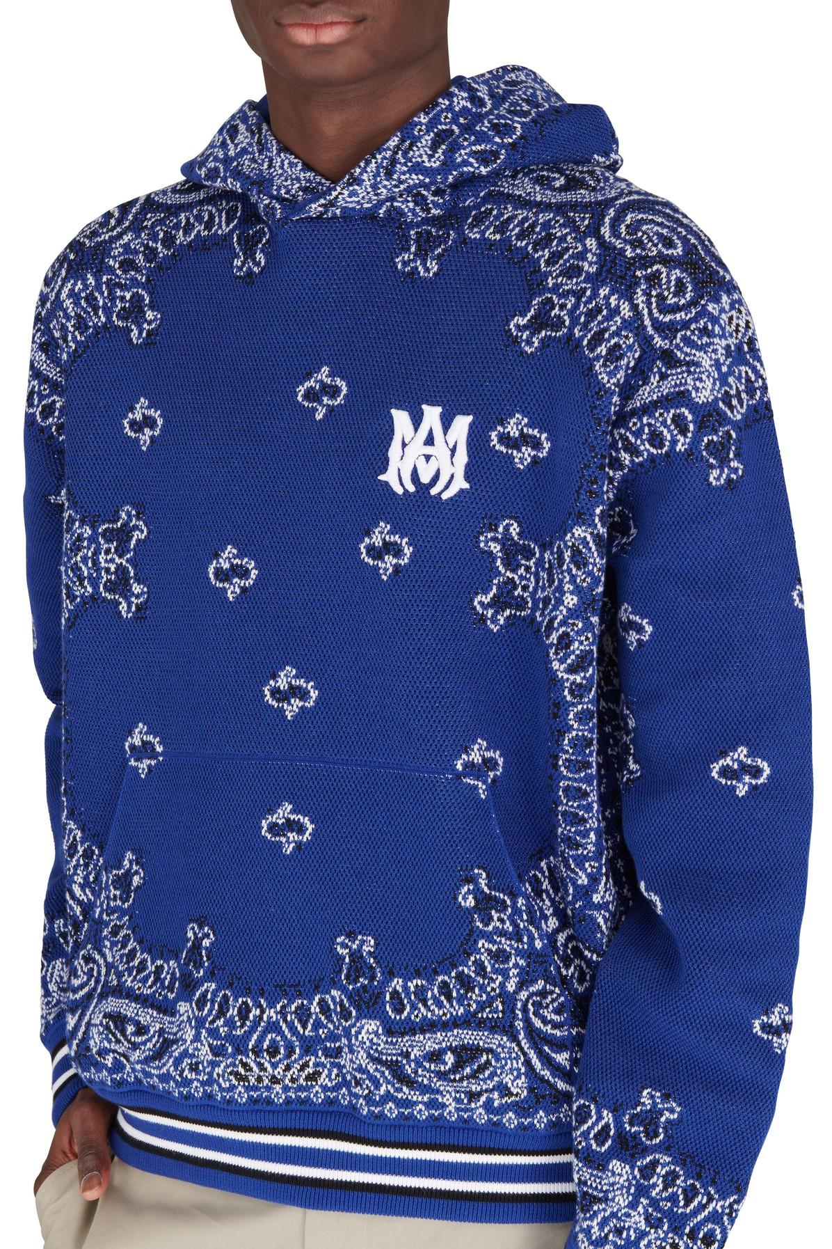 Amiri Bandana B-ball Hoodie in Blue for Men | Lyst