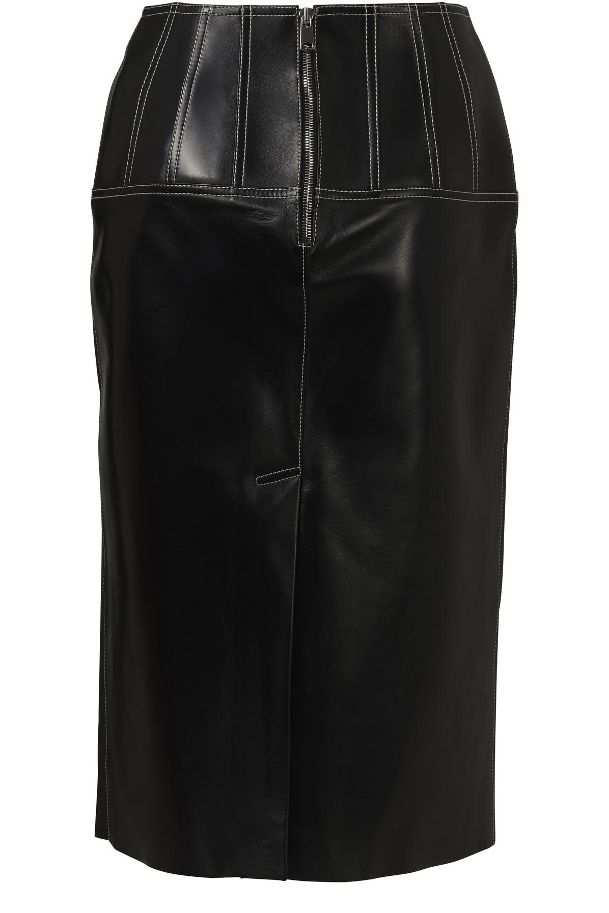 alexander mcqueen leather skirt