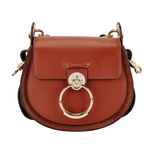 chloé small tess leather saddle bolsa
