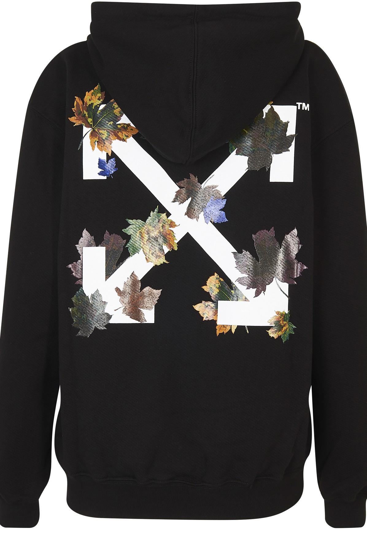 Off-White c/o Virgil Abloh Cotton Leaves Arrows Hoodie in Nero 