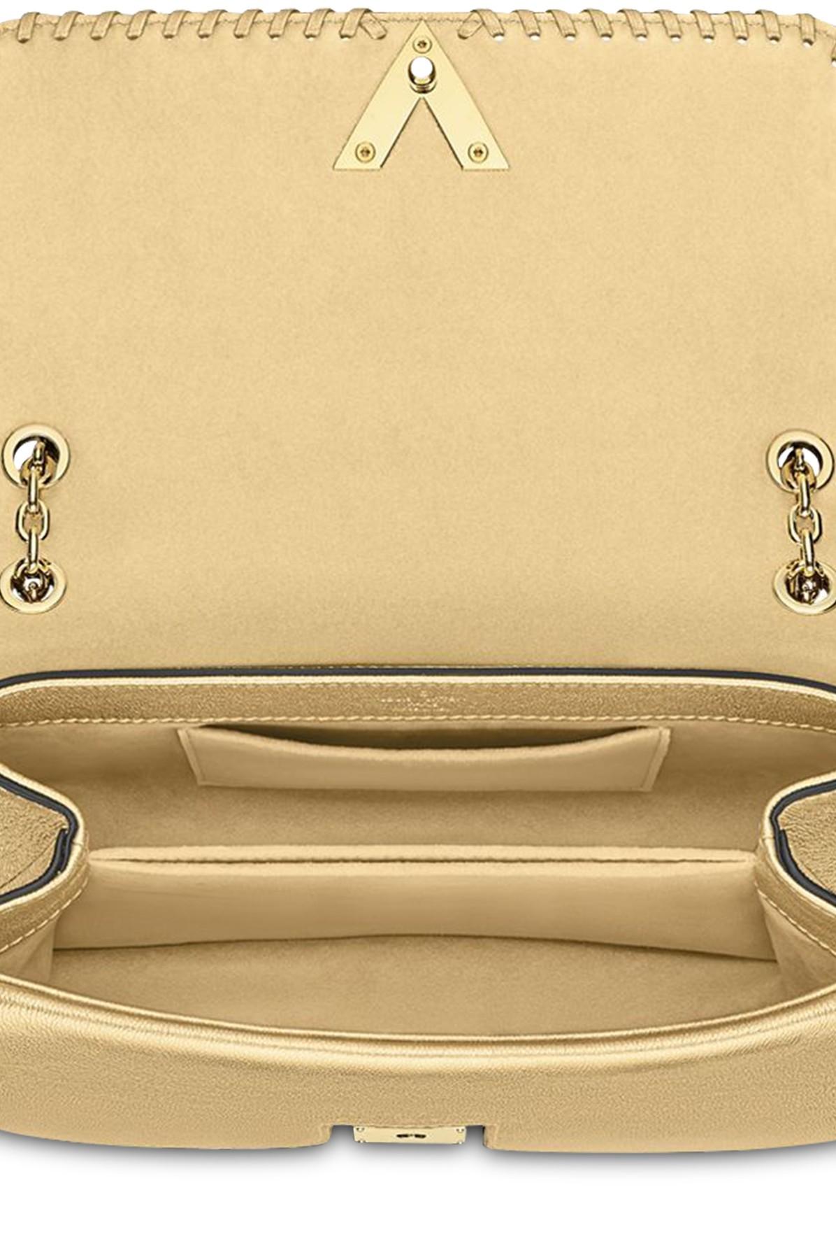 Louis Vuitton Gold Metallic Leather Braided Around Very Chain Bag