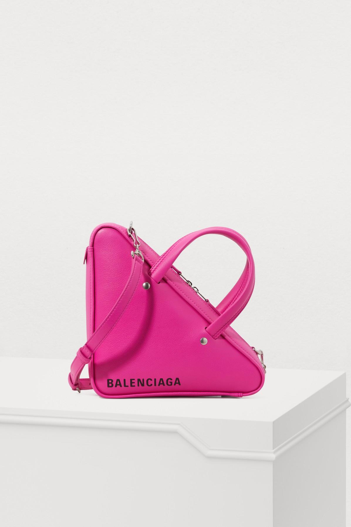 Balenciaga Triangle Duffle Xs Leather Tote in Pink - Lyst