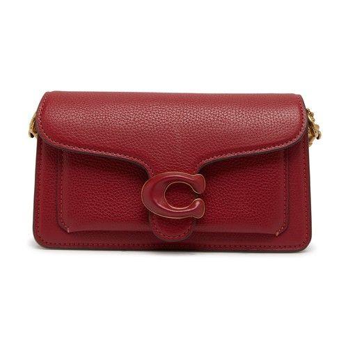 Coach Pebbled Leather Tabby Shoulder Bag For Women (Red, OS)