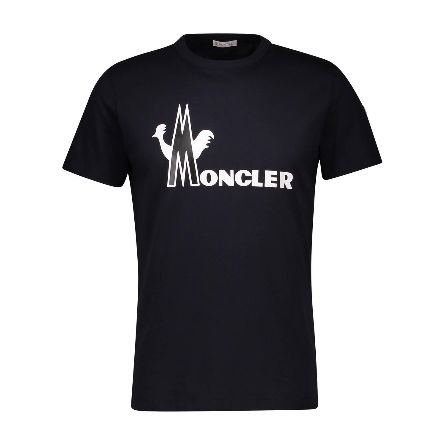 Moncler Cotton Maglia Logo T-shirt in médium Blue (Blue) for Men - Lyst