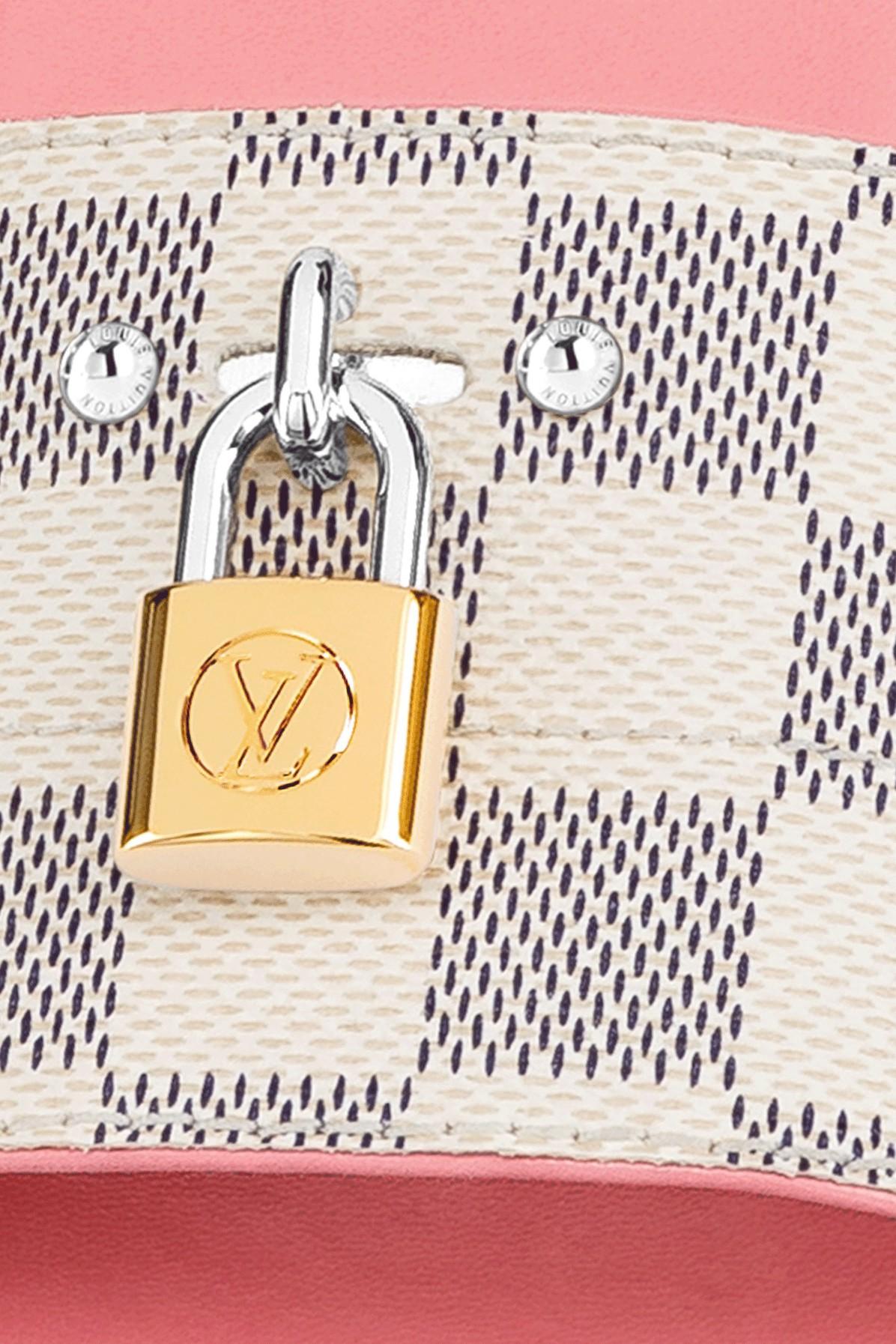 Louis Vuitton Keep It Damier Azur Canvas LV Engraved Lock | Roath's Pawn