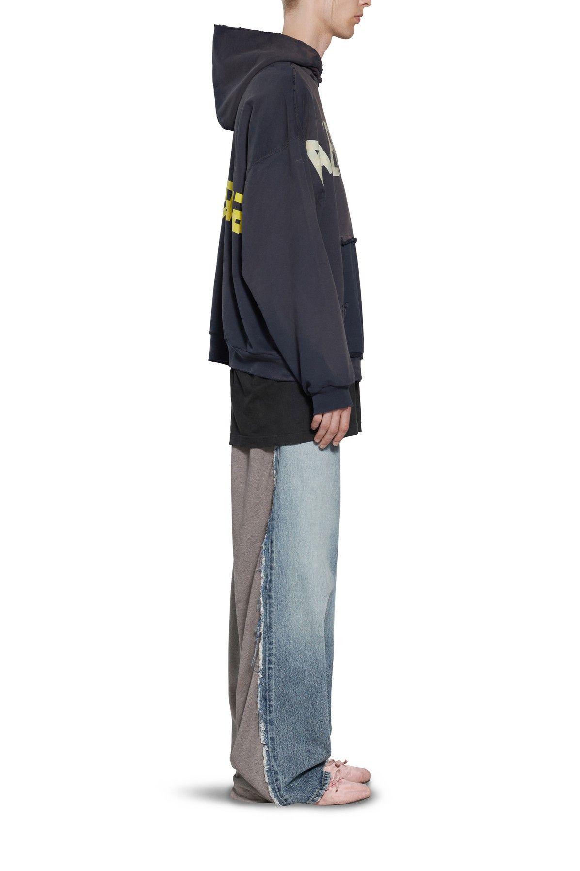 Balenciaga Hoodie Ripped Pocket Tape Oversize in Blue for | Lyst