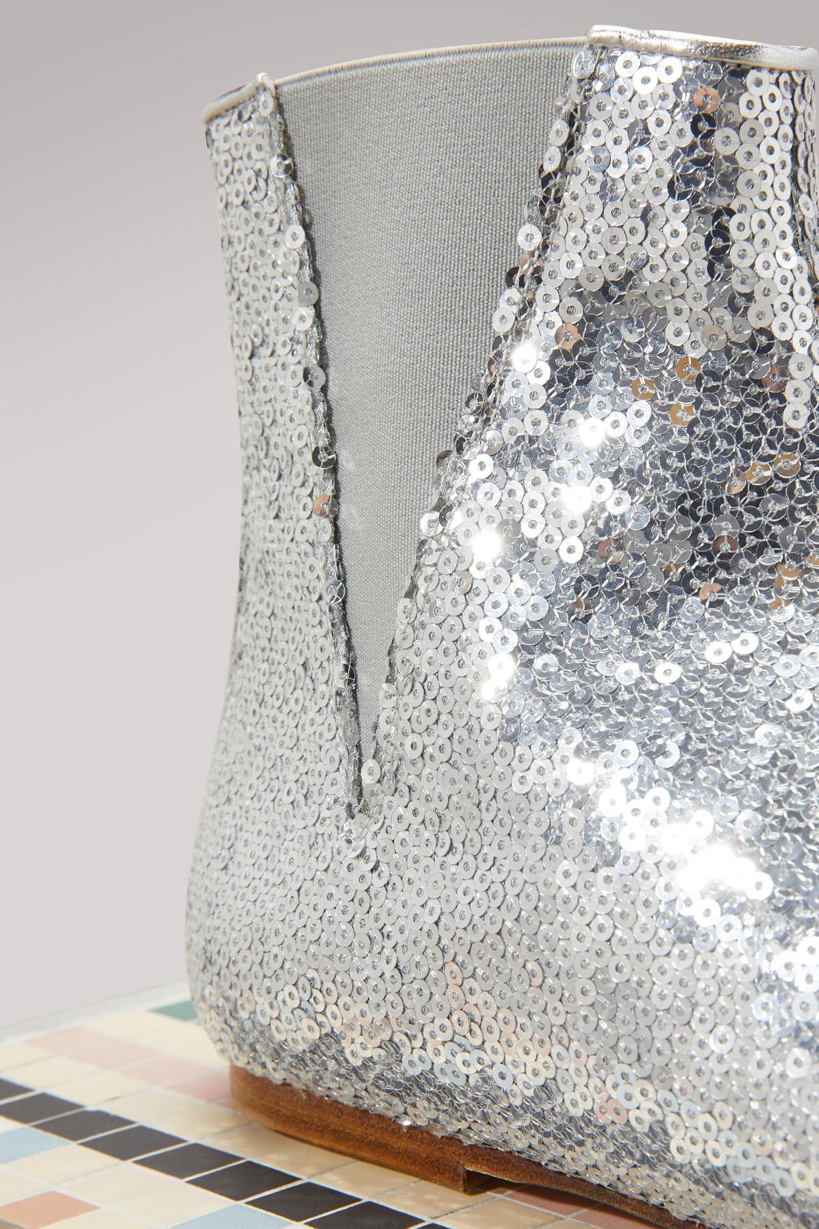 sequin flat boots