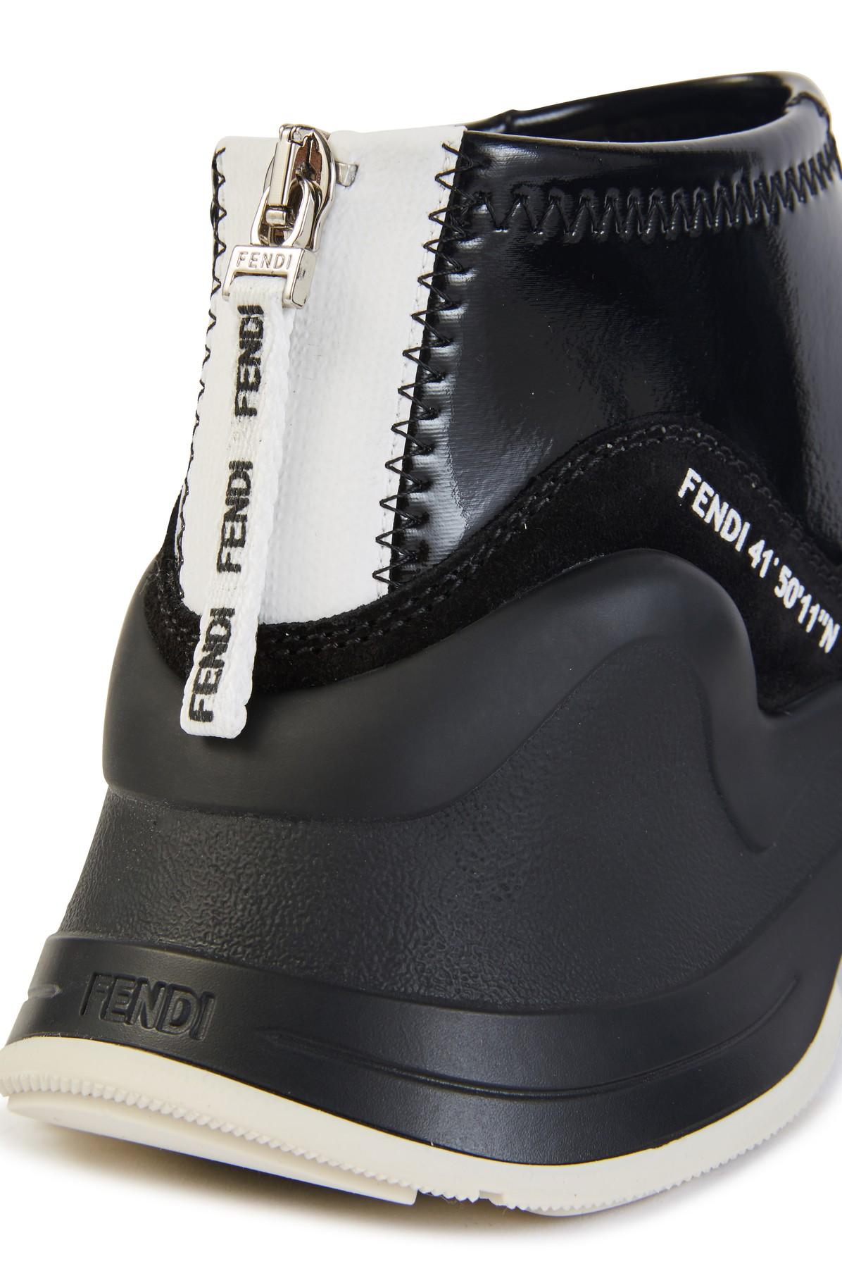 Fendi Ffluid Glossy Sneakers in White | Lyst