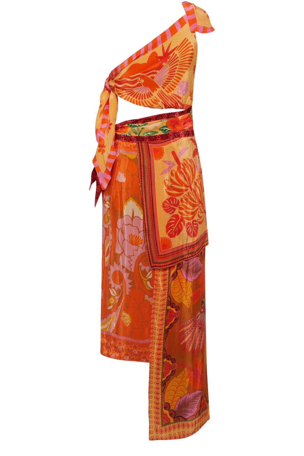 farm rio embroidered scarf dress Black Toucans Scarf Long Sleeve Maxi Dress – FARM Rio main image 0