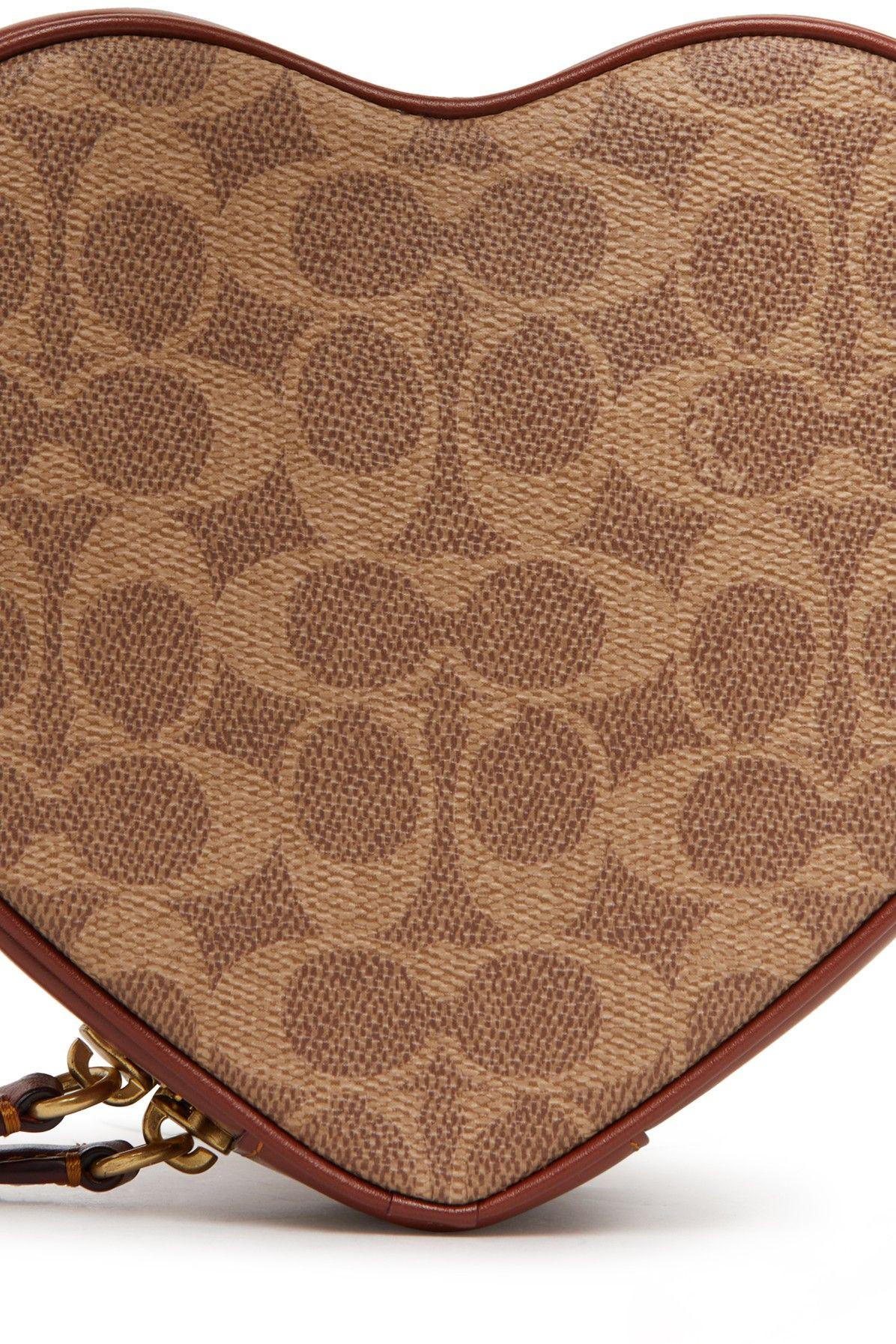 Coach Heart Crossbody Brown/Multi in Coated Canvas with Gold-tone - US