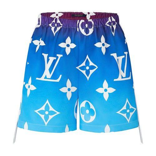 Louis Vuitton® 3d Monogram Jogging Shorts Blue Grey. Size 34 in