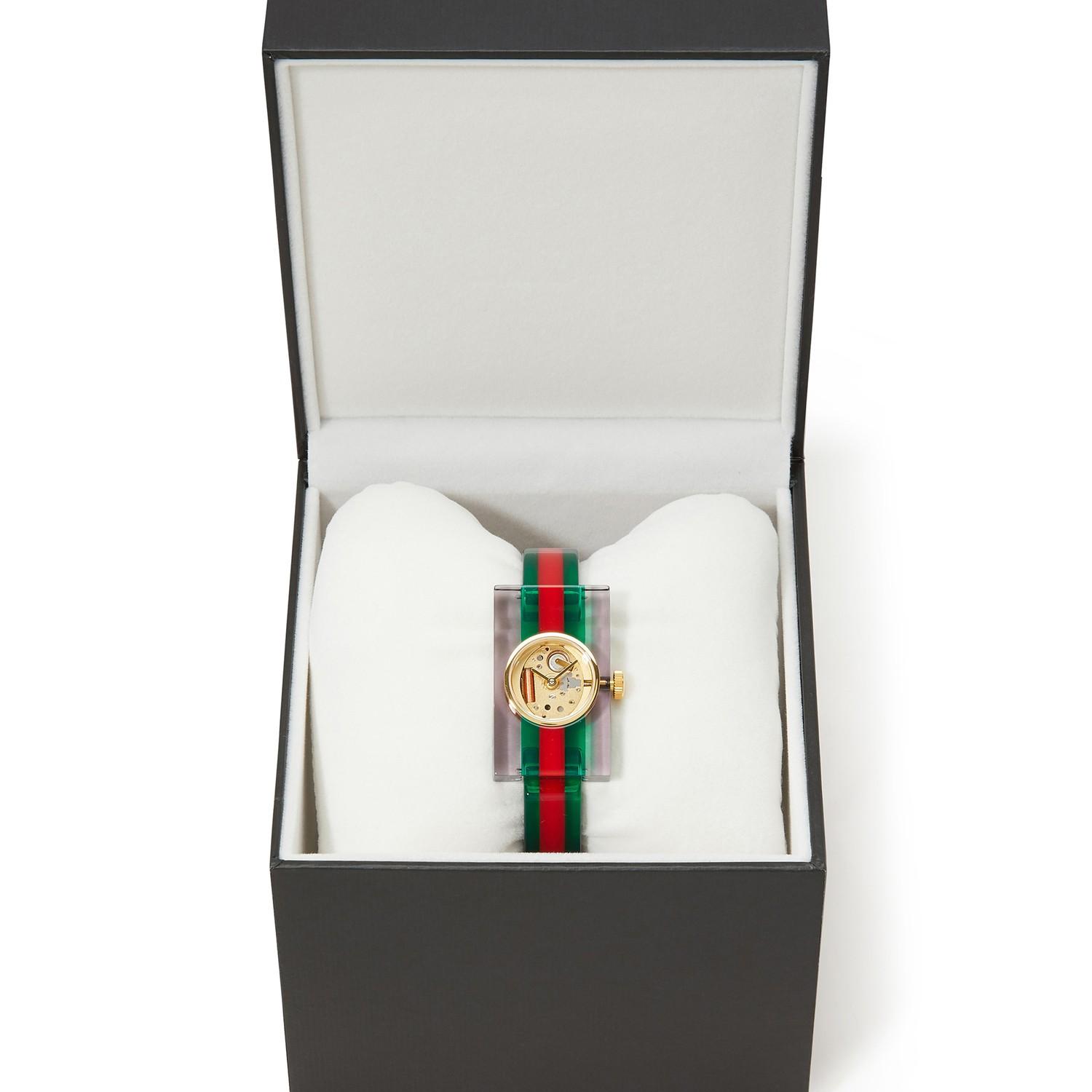 Gucci Vintage Web Watch in Red/Green 