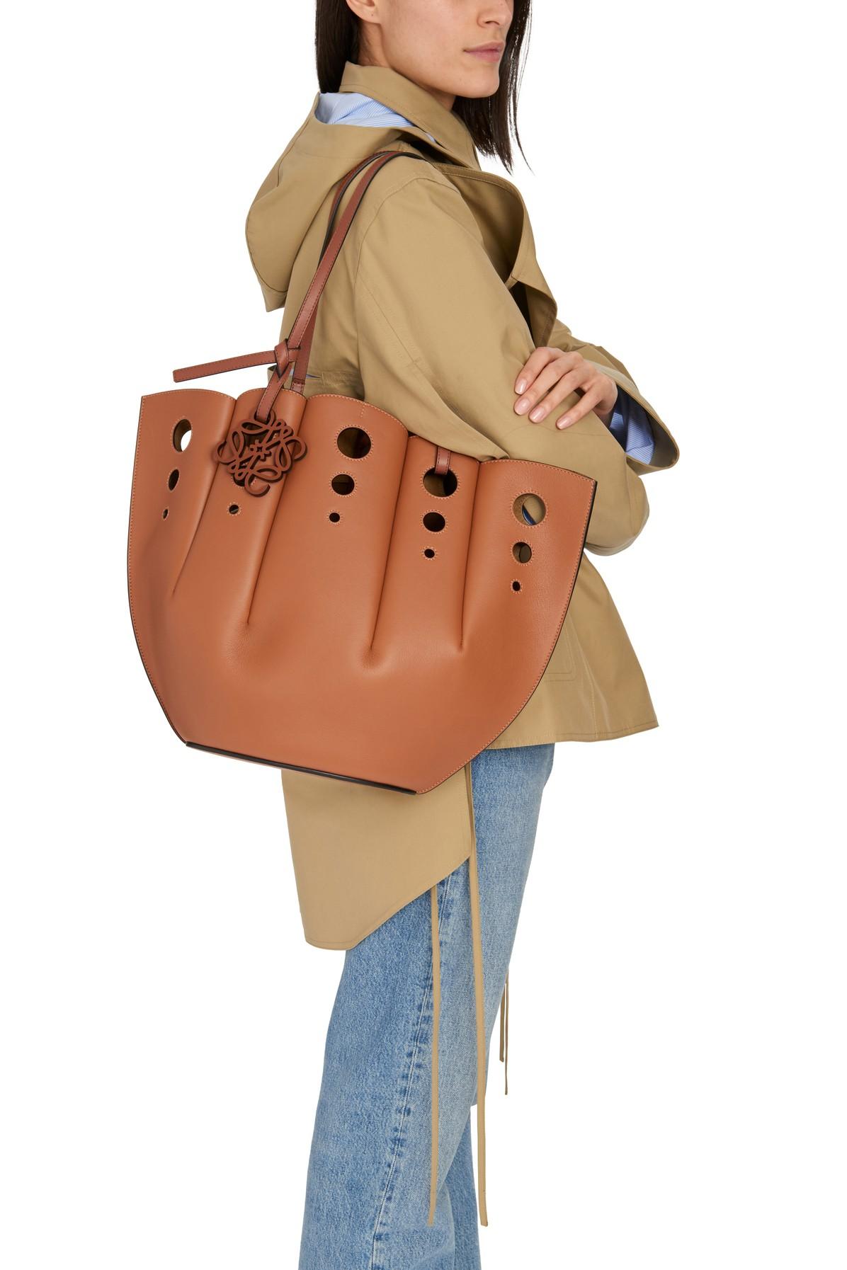 Loewe Perforated Shell Tote Bag in Brown Lyst Australia