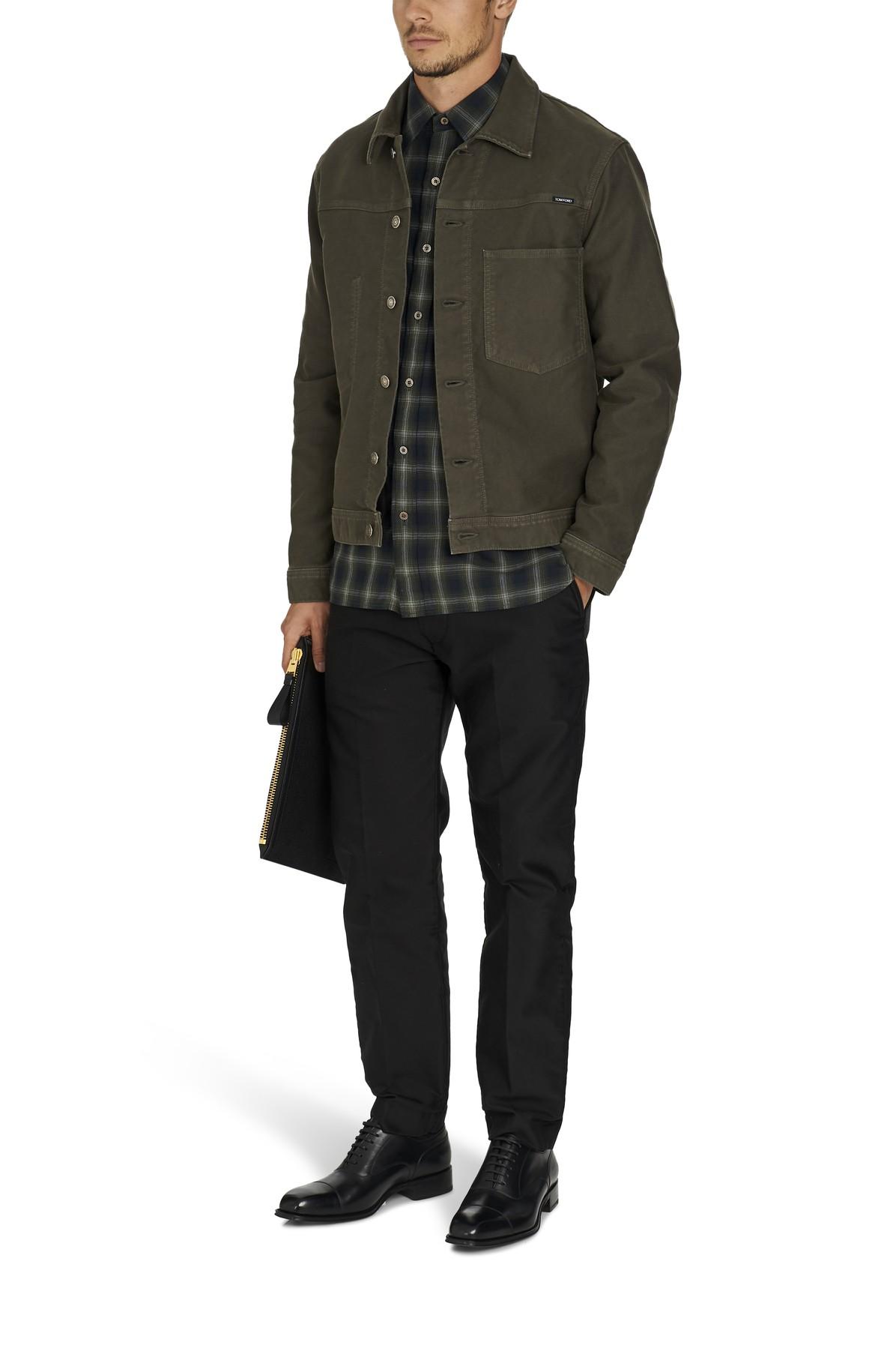 Tom Ford Brushed Compact Cotton Workwear Jacket in Khaki (Green) for