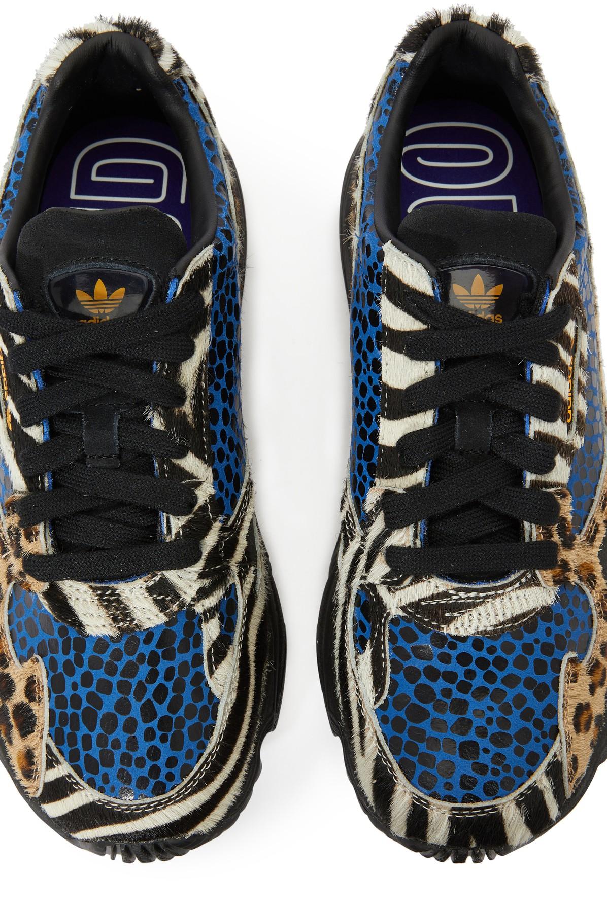 adidas originals falcon sneakers in contrast leopard prints