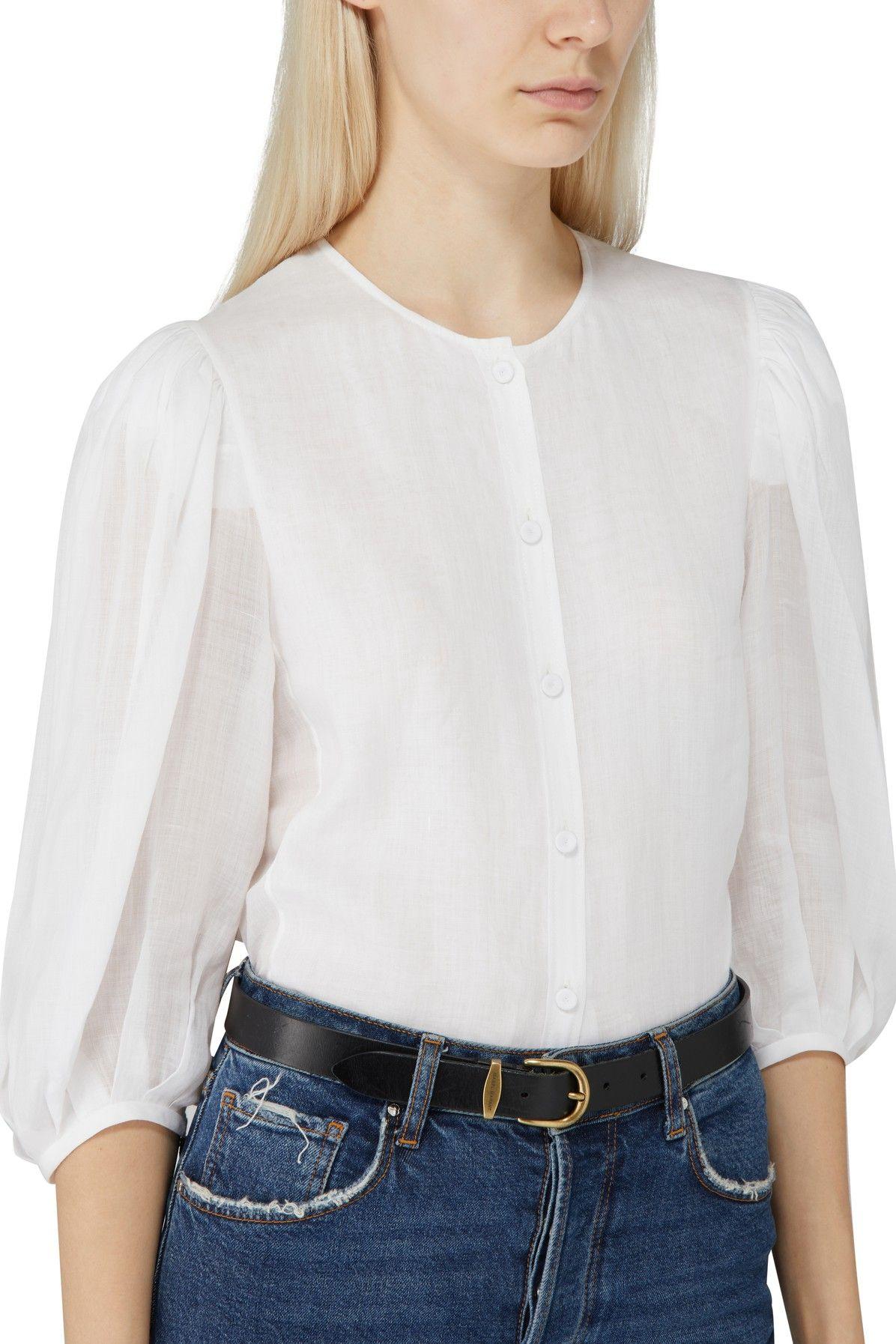 Chloé Blouse With Balloon Sleeves in White | Lyst