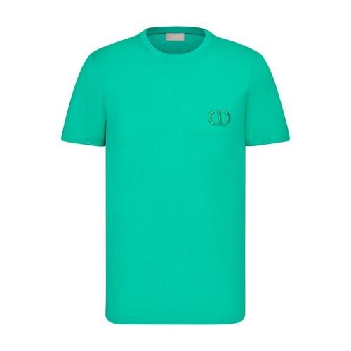 Dior Cotton Regular Fit Cd Embroidery Short Sleeve T-shirt in Green for Men  | Lyst