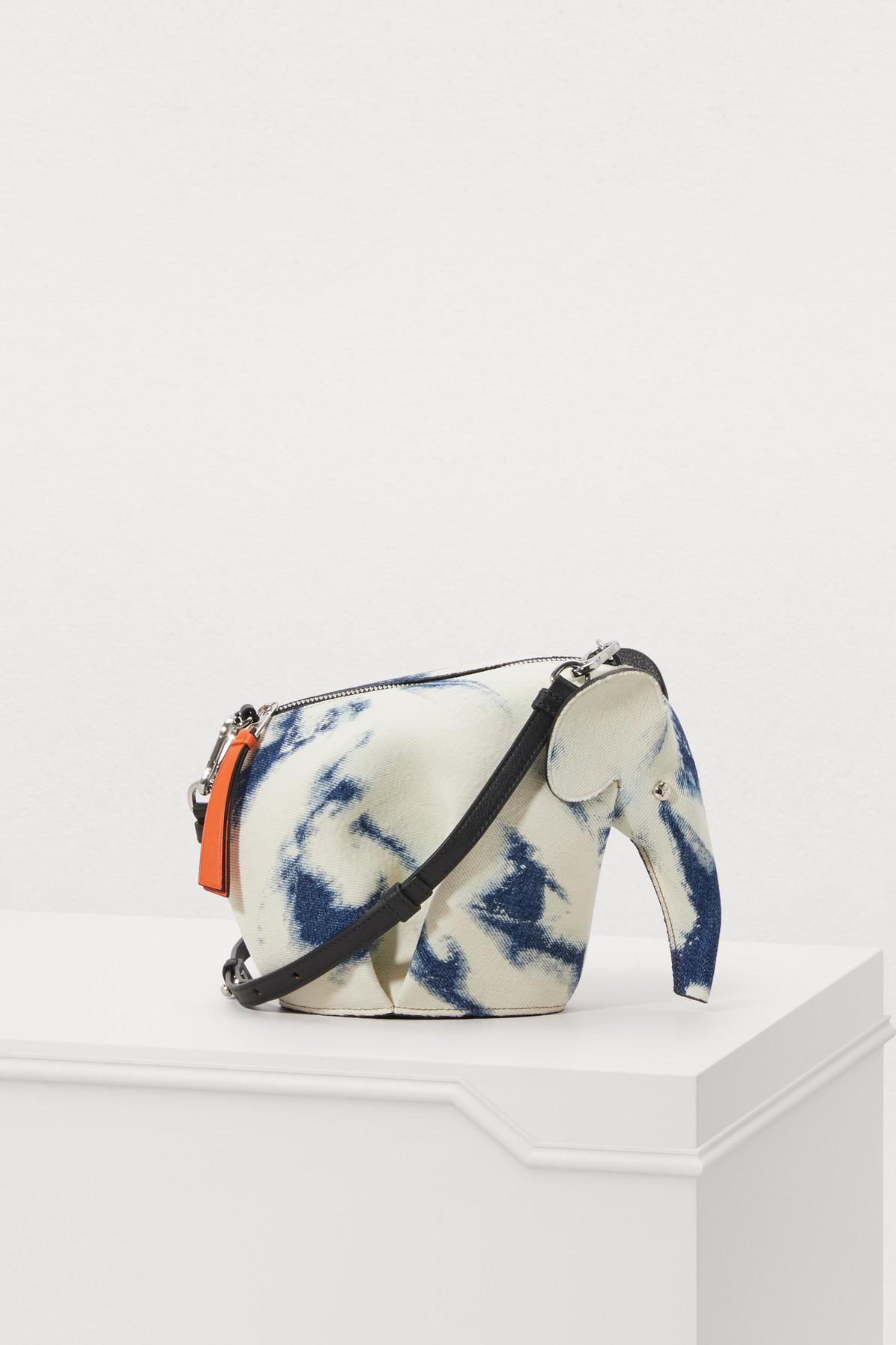 Loewe Denim Elephant Mini Bleached Bag 