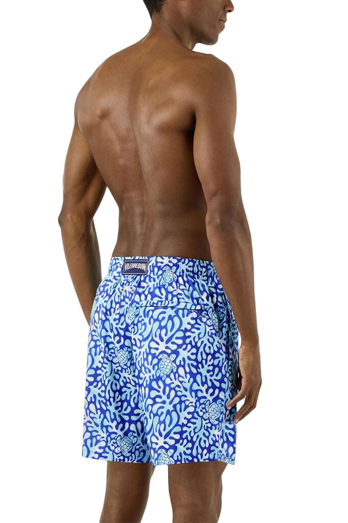 Vilebrequin Turtles Splash Long Swim Shorts in Blue for Men | Lyst