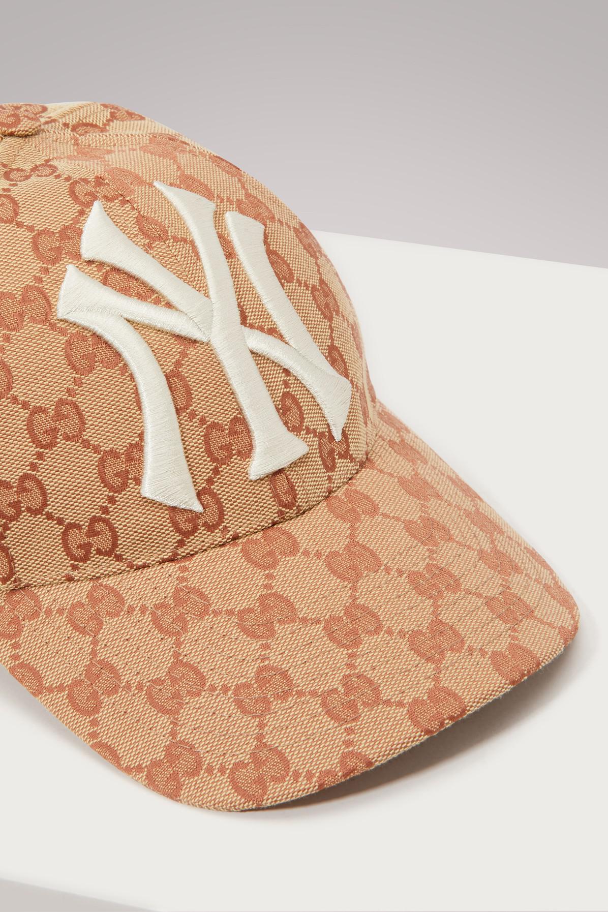 Gucci Canvas Baseball Hat With Ny Yankees Patch in Beige (Natural 