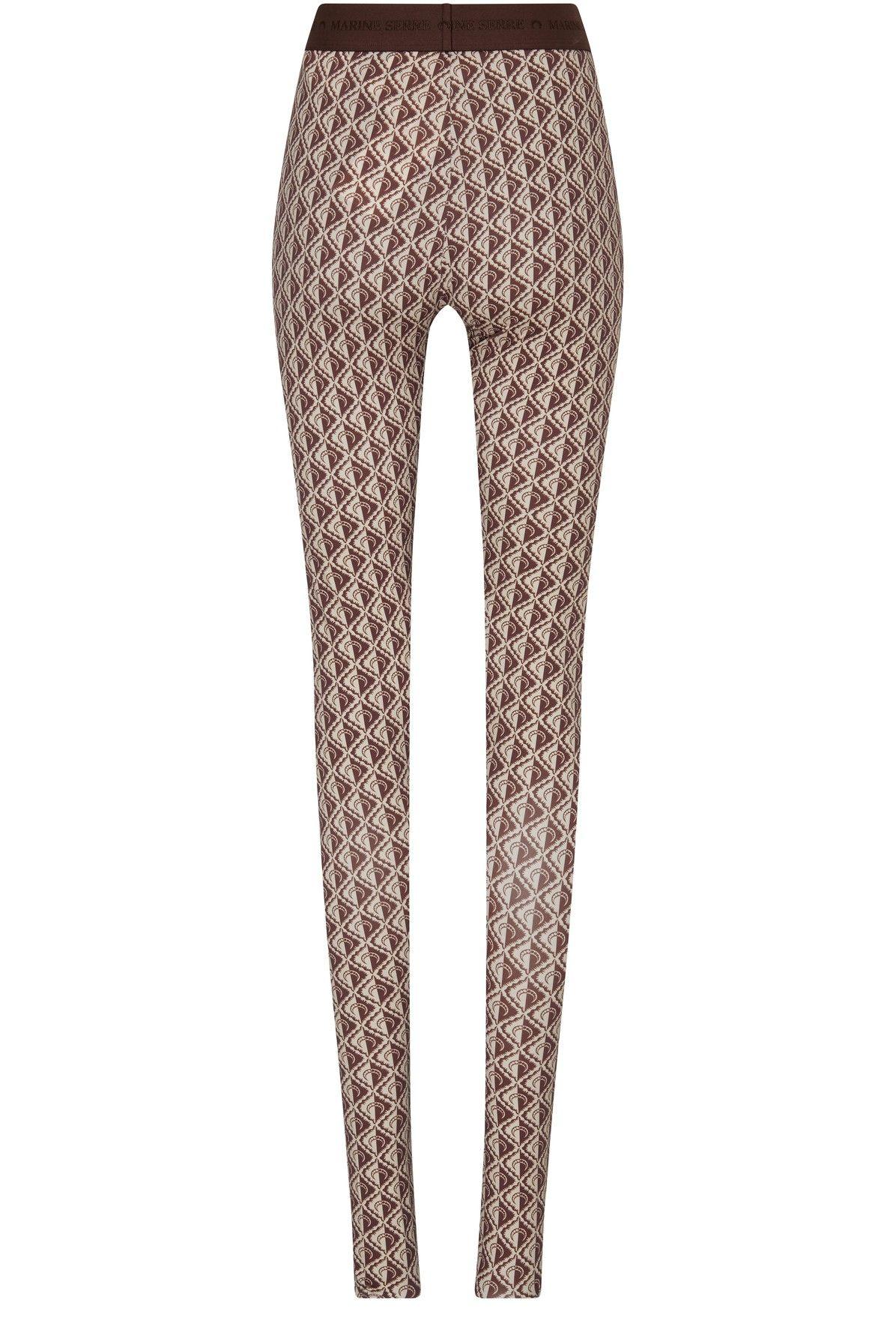 Marine Serre Regenerated Moon Diamant Jersey leggings in Brown