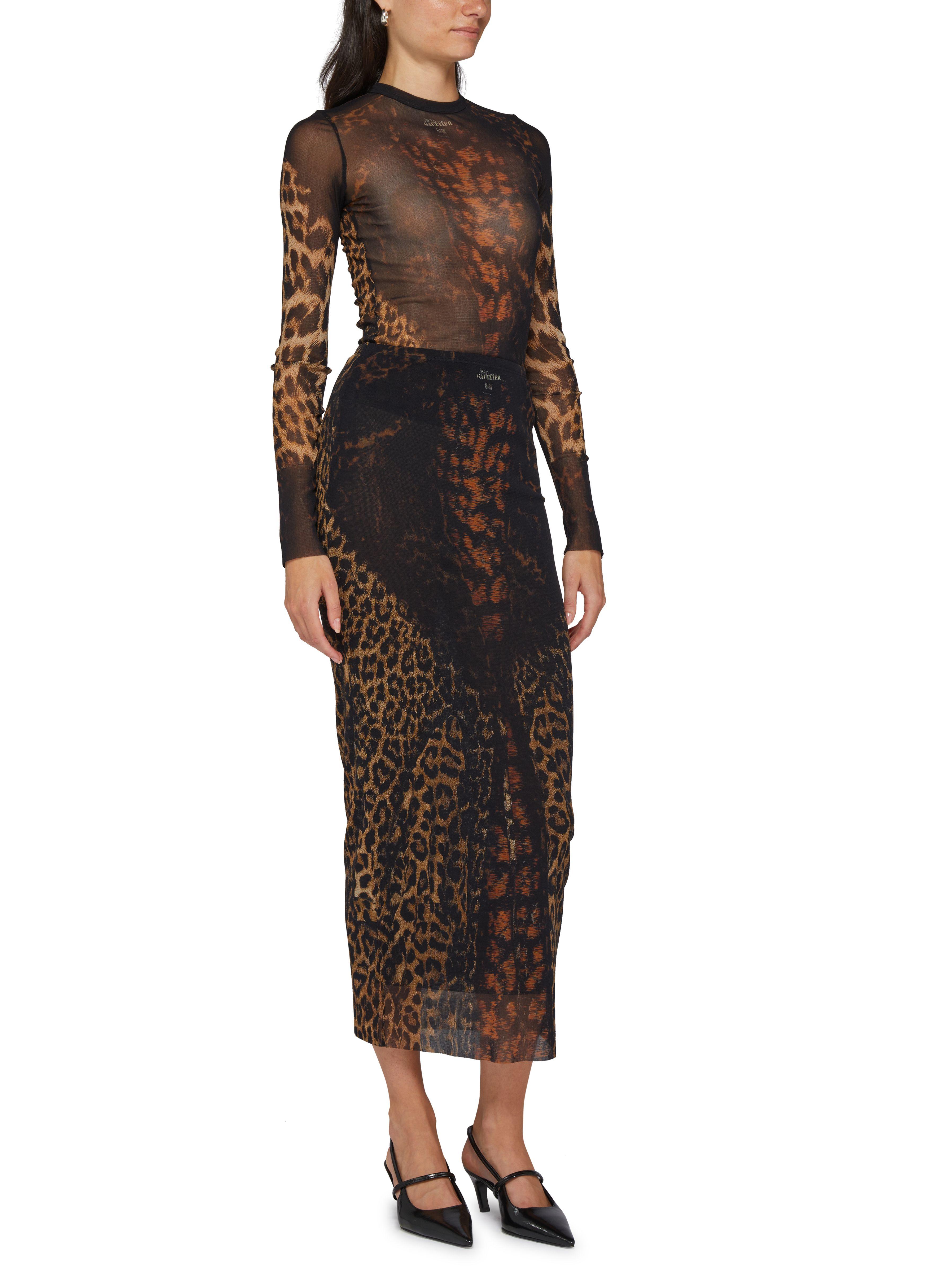 Robe Manches Longues Dentelle Jean Paul Gaultier Vintage - Taille XL - Maille Verte Style Bodycon Midi