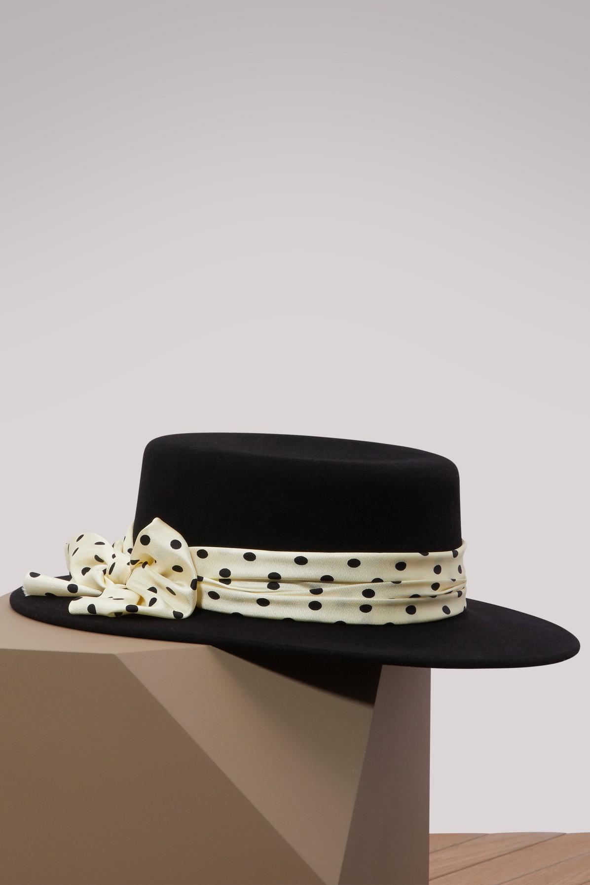 Maison Michel Felt Kiki Hat in Black 