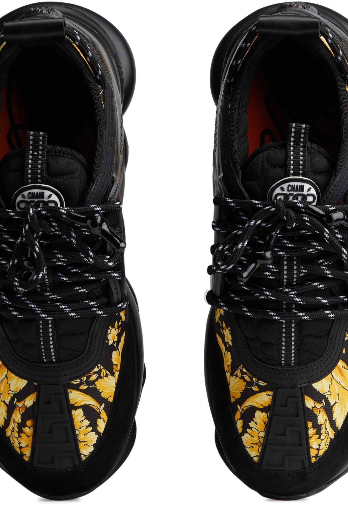 Versace Chain Reaction Sneakers in Black for Men | Lyst
