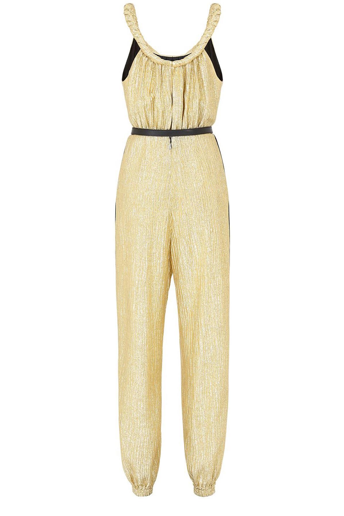 Fendi Gold Lurex Jumpsuit in Metallic | Lyst